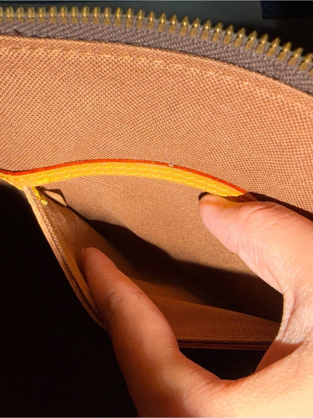 Louis Vuitton Monogram Alma Satchel - Brown with Tan Trim